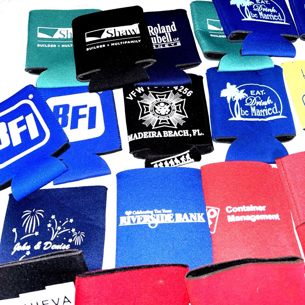 Lot of 28 Koozies: 25 Can Koozies and 3 Bottle Koozies - Mixed Designs